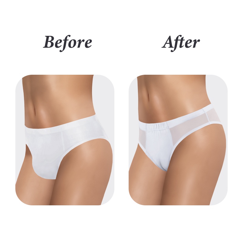 Camel Toe Tucking Gaff Brazilian Cheeky Panties White