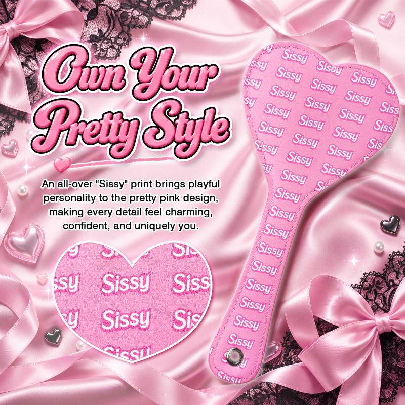 SissyUniversity Faux Leather Sissy Heart-shaped Paddle