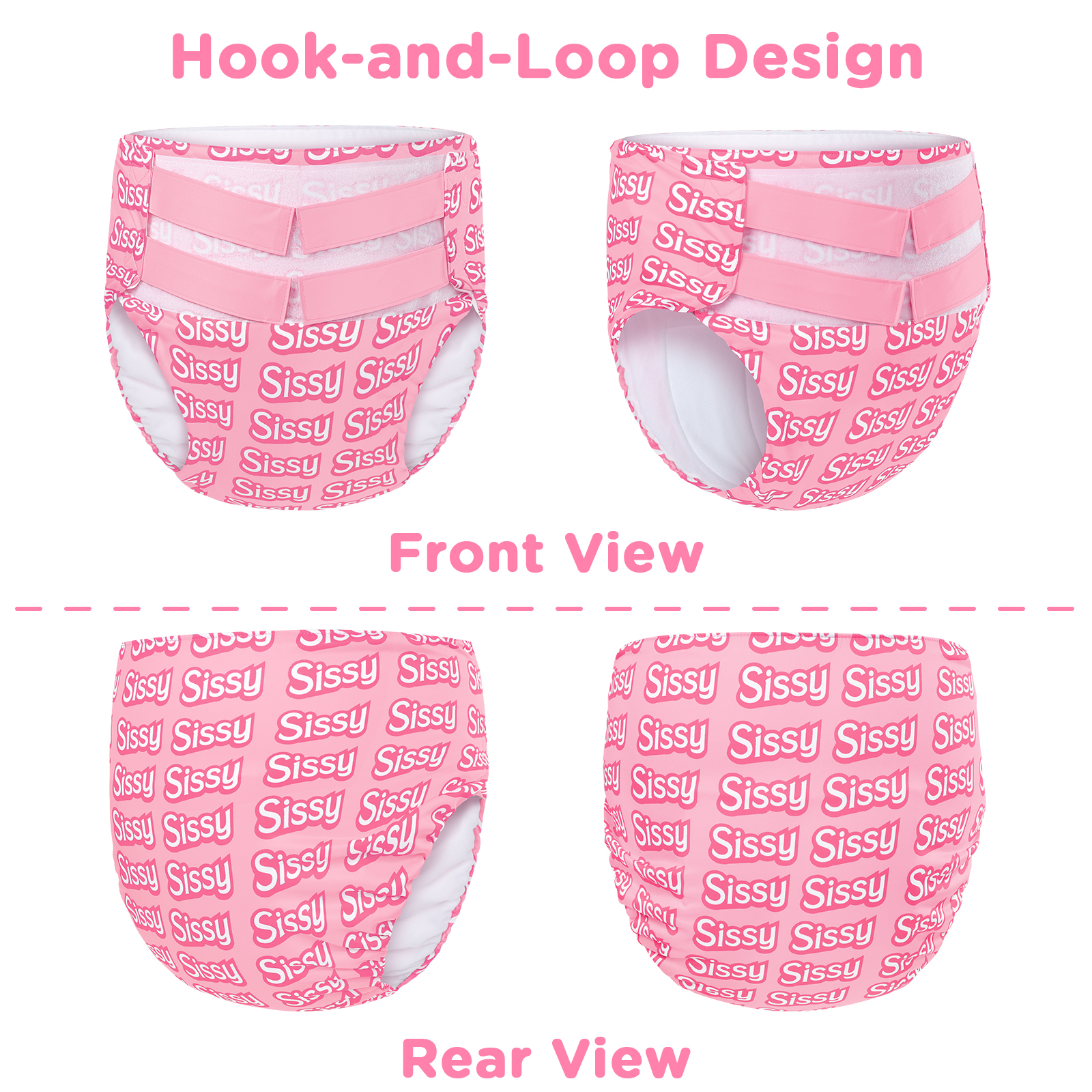 Sissy Hook-and-Loop Adult Training Pants