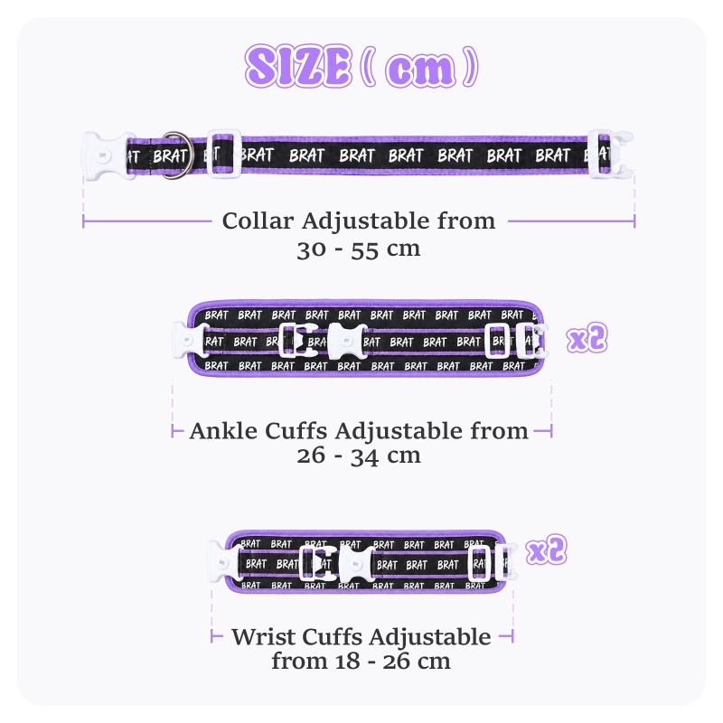 Brat Snuggle Soft Bondage Cuff & Collar Set 5PCS