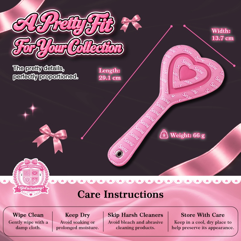 SissyUniversity Faux Leather Sissy Heart-shaped Paddle