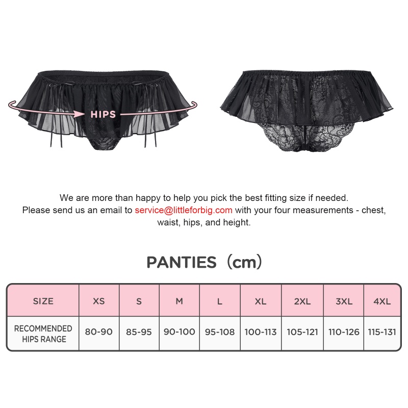 Lace Skort Tucking Gaff Panties Black
