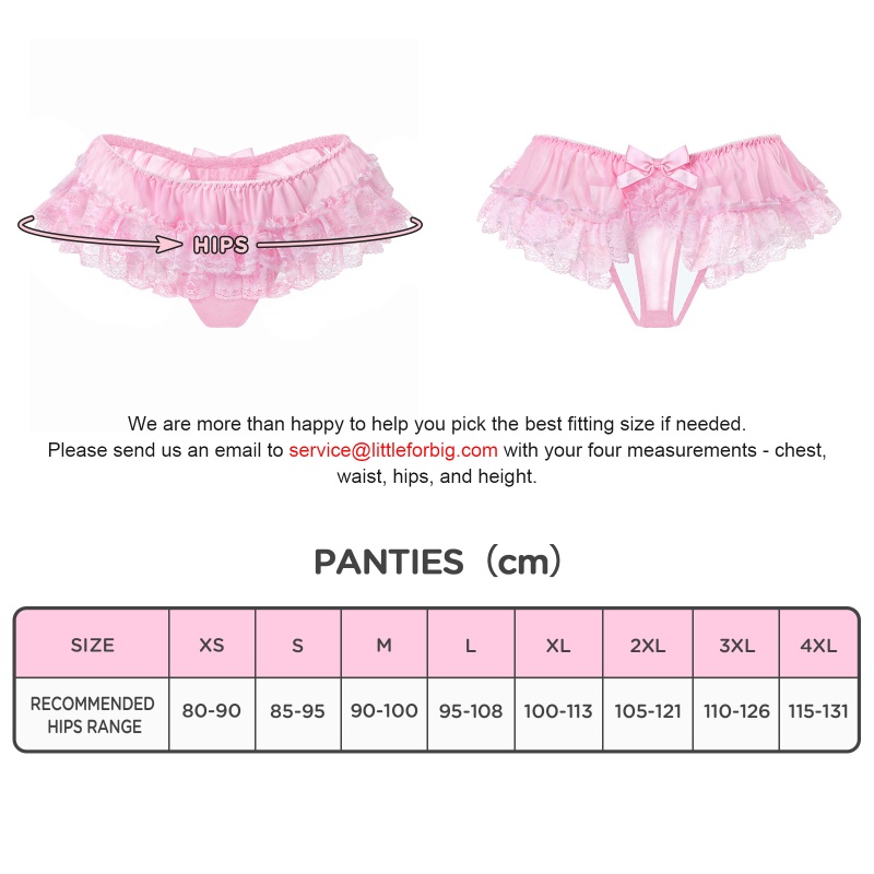 Lace Skort Tucking Gaff Thong Panties Pink