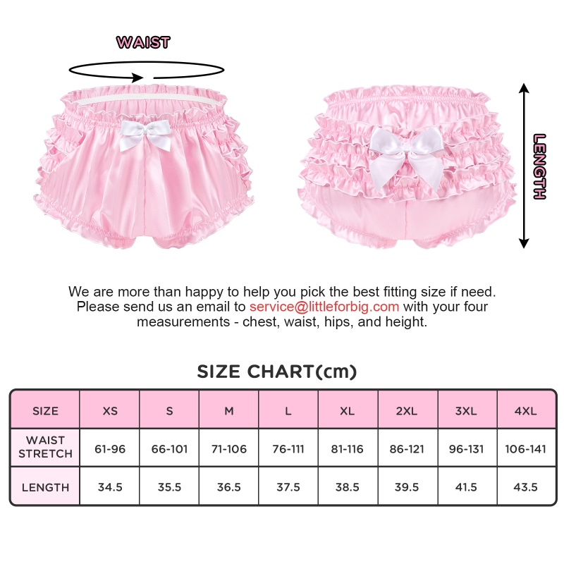 Satin Princess Frill Bloomers with Bow Trim Pink/White